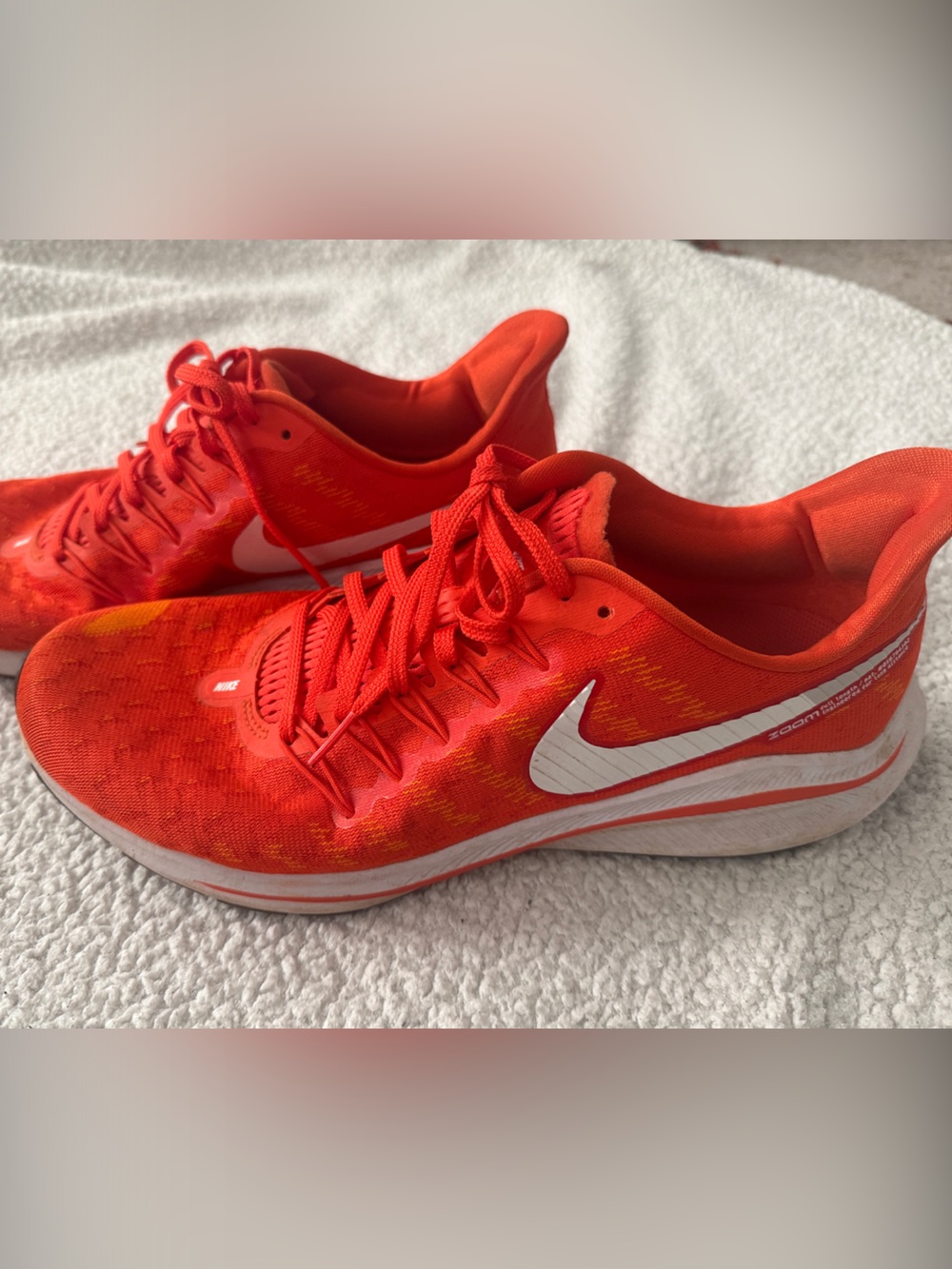 Nike Men’s zoom Vomers Bright Orange Running Sneakers with White Swoosh